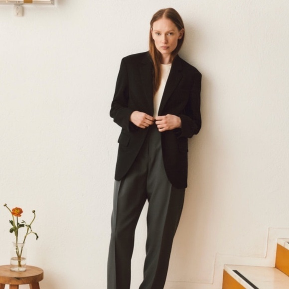 Chaps Men/Unisex Blazer Black Linen/Rayon blend 2 buttons Size 42S Oversized - Picture 2 of 11